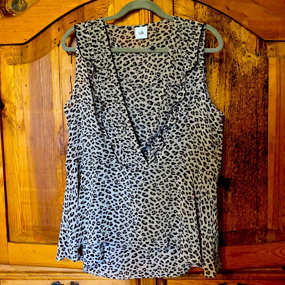 Cabi Leopard Blouse L